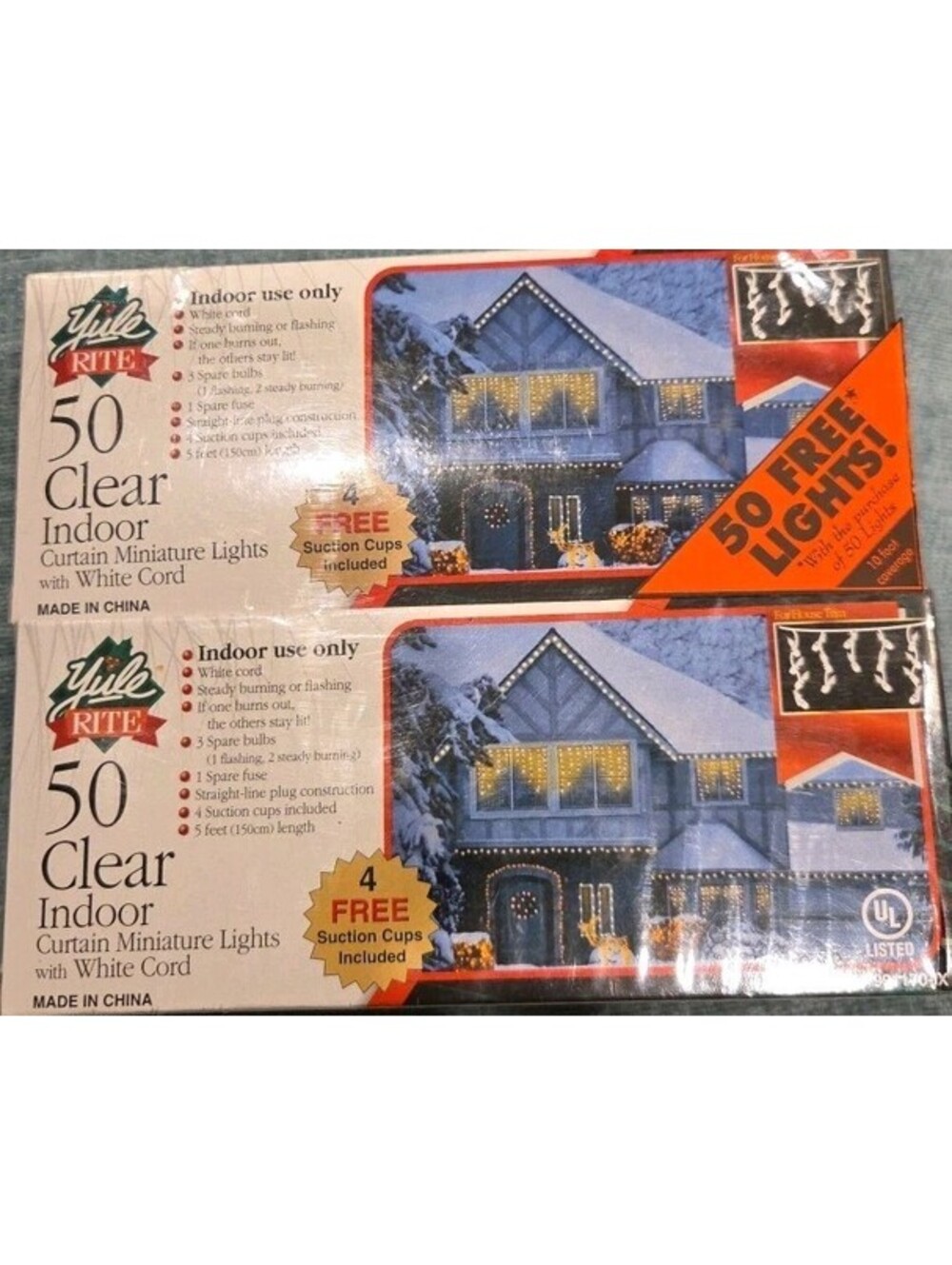 Yule Rite 100 CURTAIN INDOOR MINATURE LIGHTS WITH THE WHITE CORD ICICLE DESIGN